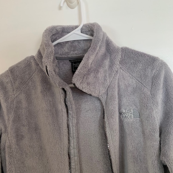 Gray Fuzzy Northface Zip Jacket Small Osito - Picture 2 of 6